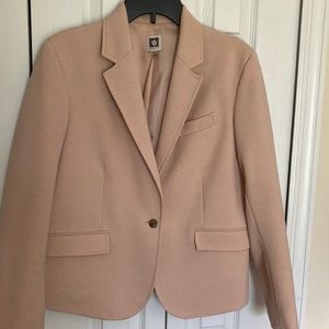 Anne Klein Textured Peach One Button Blazer Perfect For Spring and Summer
